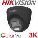 Hikvision 4CH / 8CH DVR CCTV System 3K 5MP ColorVu AoC Audio Mic Turret Camera Kit Black IDS-7204HUHI-K1/4S IDS-7208HUHI-M1/S DS-2CE72KF0T-FS