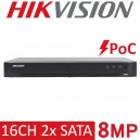 Hikvision IDS-7216HUHI-M2/P(C) 16CH 16 Channel PoC AoC 8MP 2U 2nd Generation AcuSense Turbo HD DVR