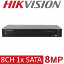 Hikvision 4CH / 8CH DVR CCTV System 3K 5MP ColorVu AoC Audio Mic Turret Camera Kit Black IDS-7204HUHI-K1/4S IDS-7208HUHI-M1/S DS-2CE72KF0T-FS