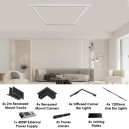 Opulenza Recessed After Plasterboard Mount Magnetic Square Track Kit - Diffused Bar Corner Light System