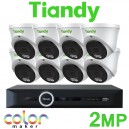 Tiandy 8CH NVR CCTV System 2MP IP PoE Audio Mic Color Maker TriLight Tri Light 24/7 Colour & IR Turret Camera Kit TC-R3110-I/B/P8/K/V3.0 TC-C32XP I3W/E/Y/(M)/2.8mm/V4.2