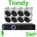 Tiandy 8CH NVR CCTV System 5MP IP PoE Audio Mic Starlight Turret Camera Kit TC-R3110-I/B/P8/K/V3.0 TC-C35XS I3/E/Y/C/H/V4