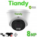 Tiandy TC-C38XQ I3W/E/Y/2.8mm/V4.2 8MP PoE 4K Starlight 30M IR & 20M White Light 2.8mm Built-in Mic & Speaker Early Warning Human/Vehicle Classification Turret IP Camera