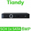Tiandy 4CH NVR CCTV System 5MP IP PoE Audio Mic Starlight Vandal Dome Camera Kit TIANDY TC-R3105-I/B/P4/K/V3.0 TC-C35XS I3/E/Y/C/H/V4