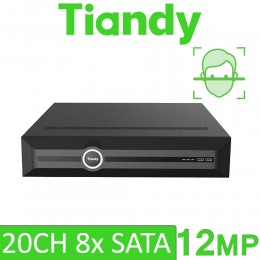 Tiandy TC-R3820/I/F/N/V4.0 20 Channel AI Facial Analytics IP NVR 12MP VCA 8 SATA Face Recognition Network Video Recorder