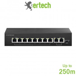 Ertech AI8010 8 Port 2 Up-link 96W Network Unmanaged POE Switch