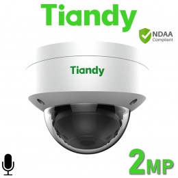 Tiandy TC-C32KN I3/E/Y/2.8mm/V4.1 PoE 2MP 30M IR Built-in Mic Dome Network IP Camera TC-C32KN/I3/E/Y/2.8MM/V4