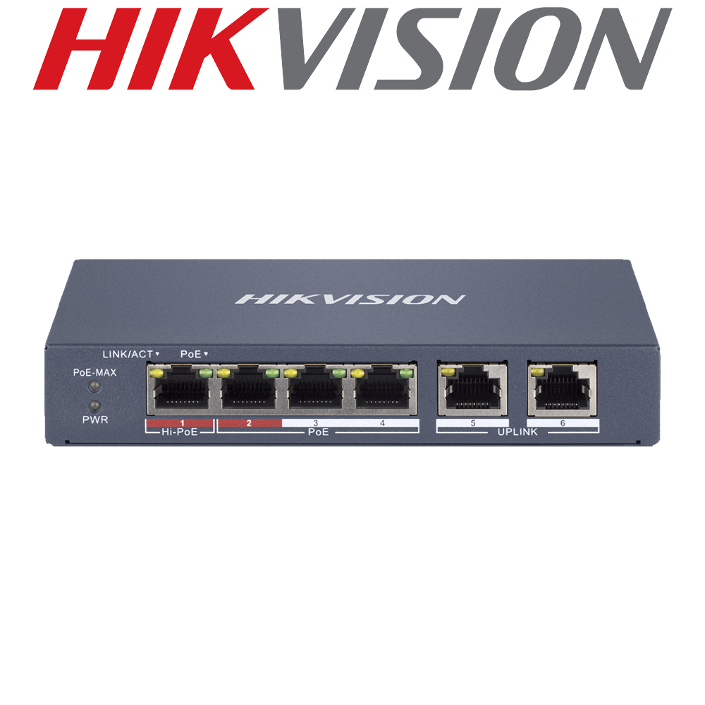 Hikvision DS-3E1106HP-EI Smart Managed 4-Port 100 Mbps PoE Switch
