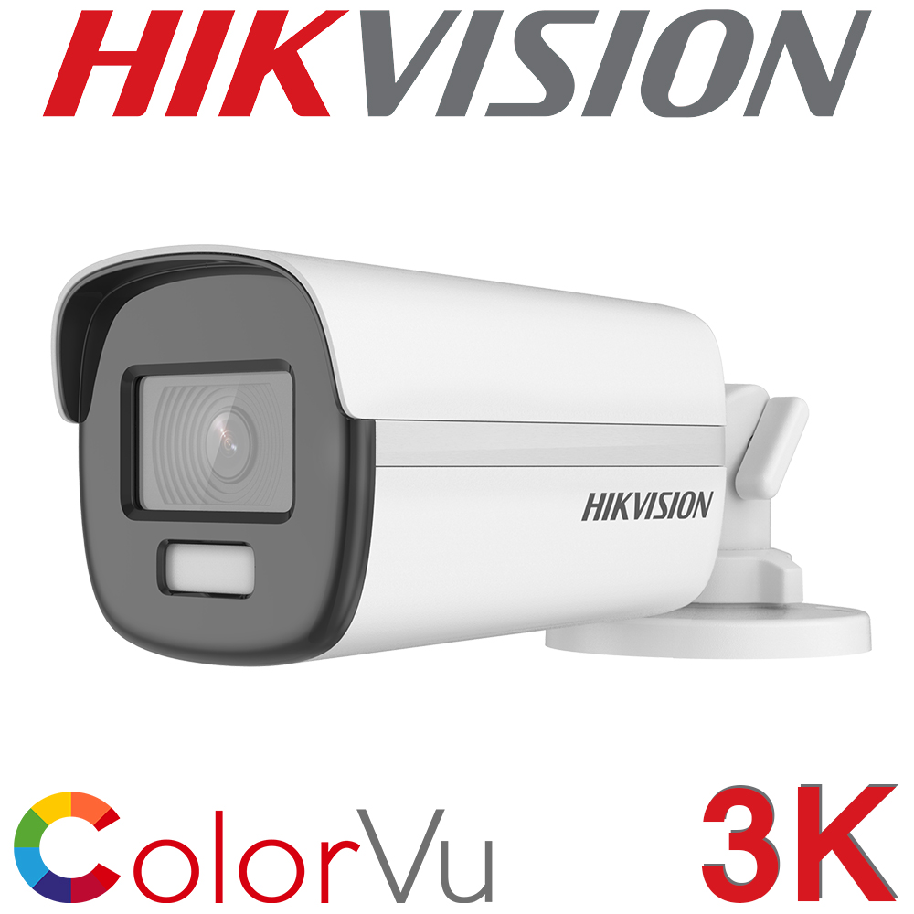 Hikvision DS-2CE12KF0T-FS 3.6mm 3K ColorVu 40M White Light Audio Mic TVI/AHD/CVI/CVBS Outdoor/Indoor Bullet camera