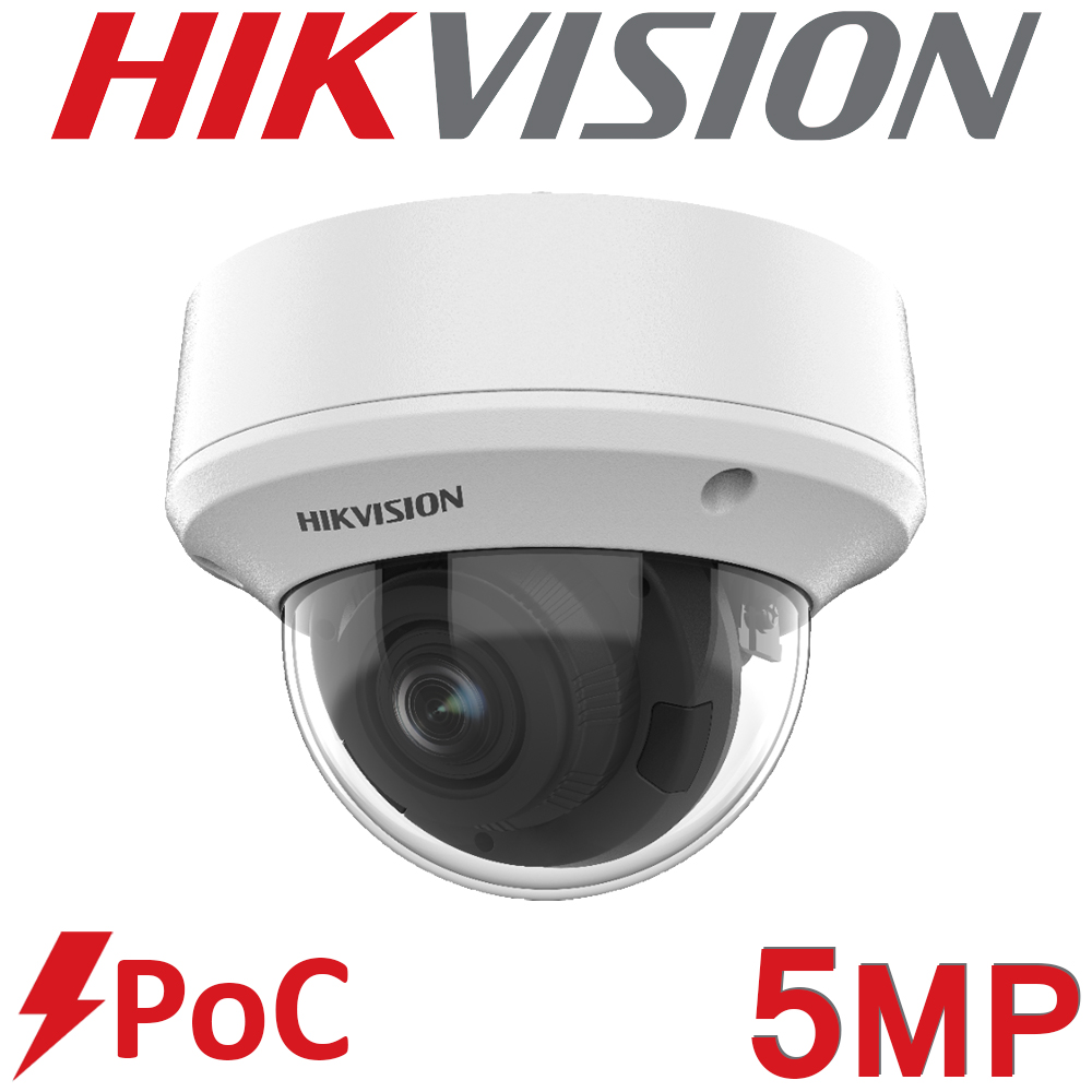 Hikvision DS-2CE5AH0T-VPIT3ZE 2.7-13.5mm 5MP PoC Motorised Varifocal Zoom Lens 40M IR HD CCTV Indoor Vandal Dome Camera