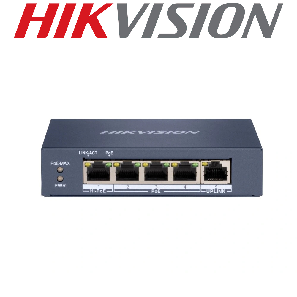 Hikvision DS-3E0505HP-E 4 Port Gigabit Unmanaged PoE Network Switch