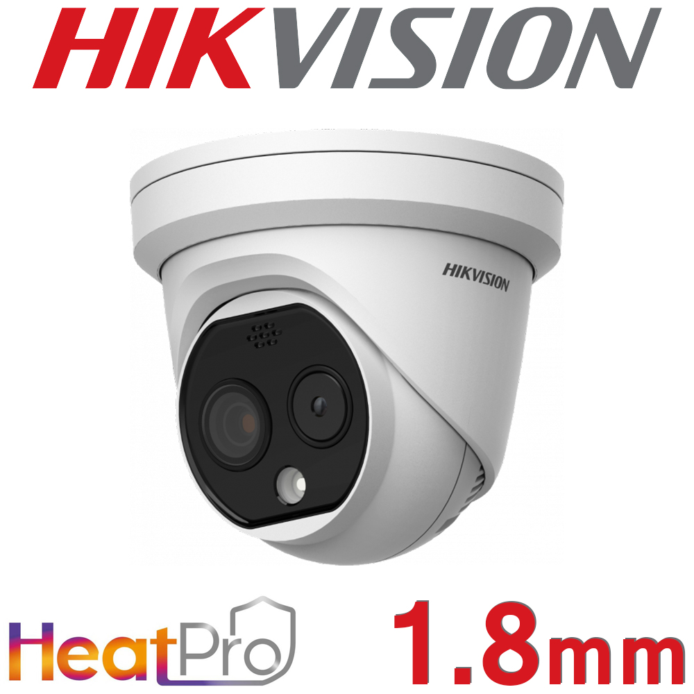 Hikvision DS-2TD1217-2/QA 1.8mm Thermal & Optical Bi-Spectrum HeatPro Network Turret Camera