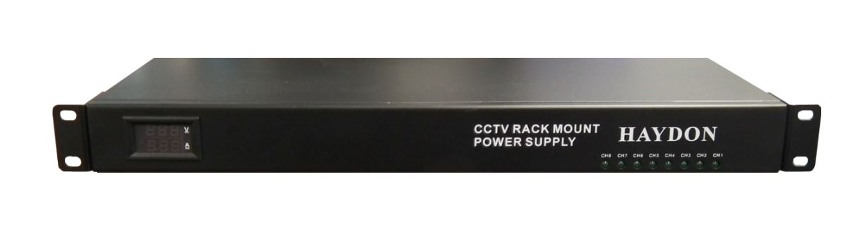 Ertech HAY-RMPSU812-8A/1U 12V DC 8 Ch Rack Mount PSU 8 Amp PTC Fused 1U