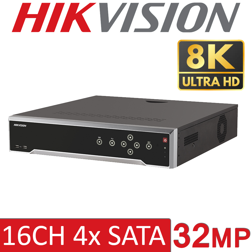 Hikvision DS-7716NI-M4/16P 8K UHD 16 Channel 16 PoE 32MP NVR Full Ultra HD Alarm Network Video Recorder 1.5U CCTV