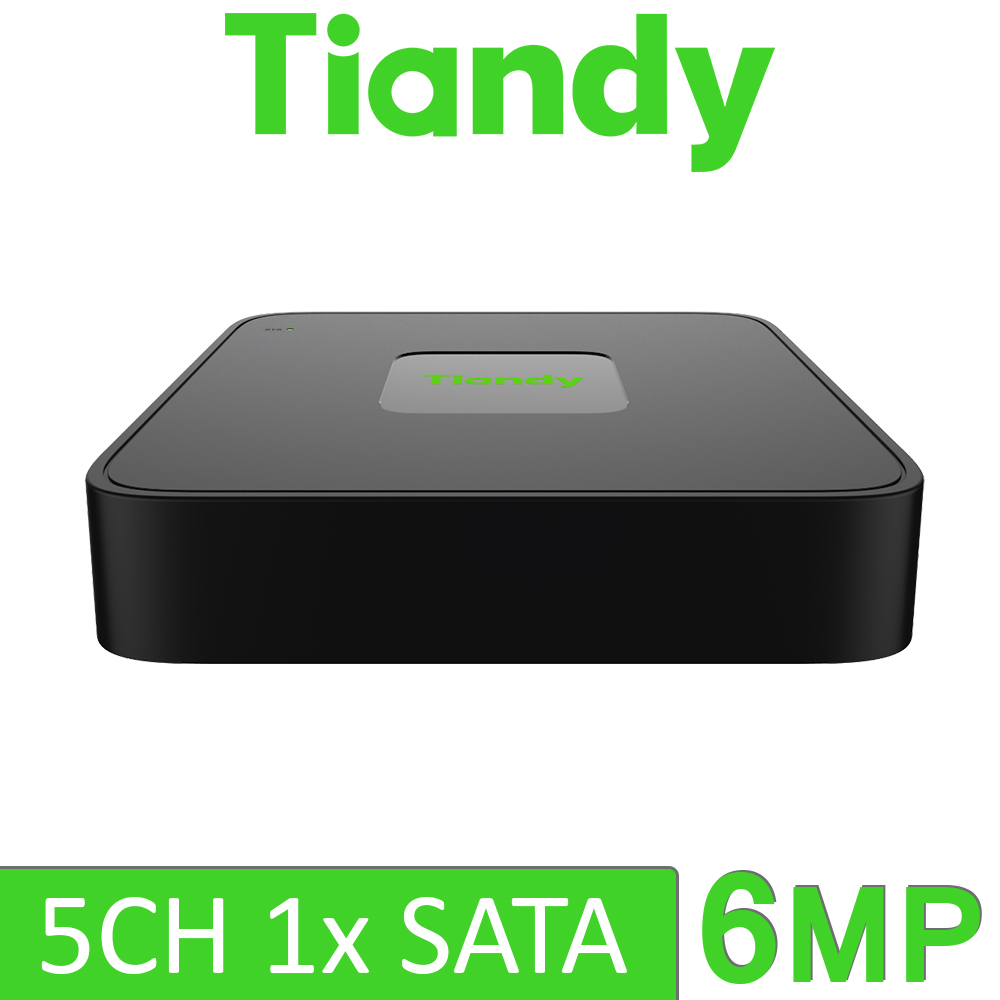 Tiandy TC-R3105 I/B/P/L 5 Channel 6MP HDMI/VGA Onvif H.265 PoE Network Video Recorder NVR