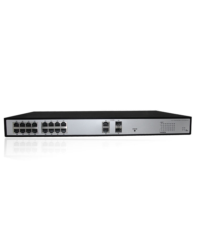 Folksafe FS-S1016GP-4C 16 Port 6 Uplink 265W Gigabit 802.3 af/at 10/100/1000Mbps POE Network Switch SFP RJ45