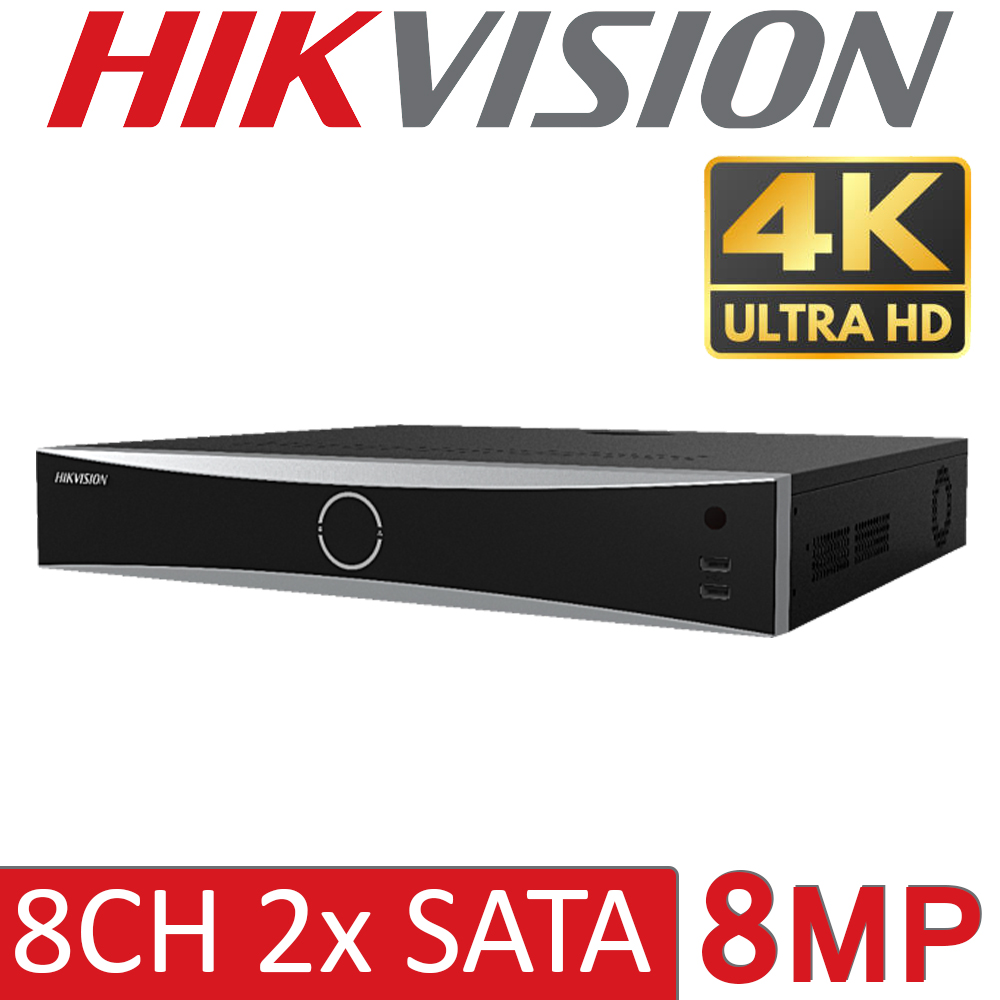 Hikvision DS-7608NXI-K2/8P AcuSense 8CH NVR 8 PoE 4K UHD VCA Network Video Recorder