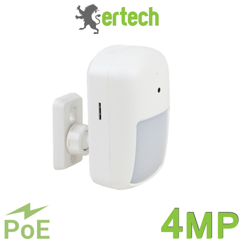 Ertech 4MP PIR WIFI PoE Onvif Audio Mic Motion Detector Security IP Camera Hidden Spy Camera