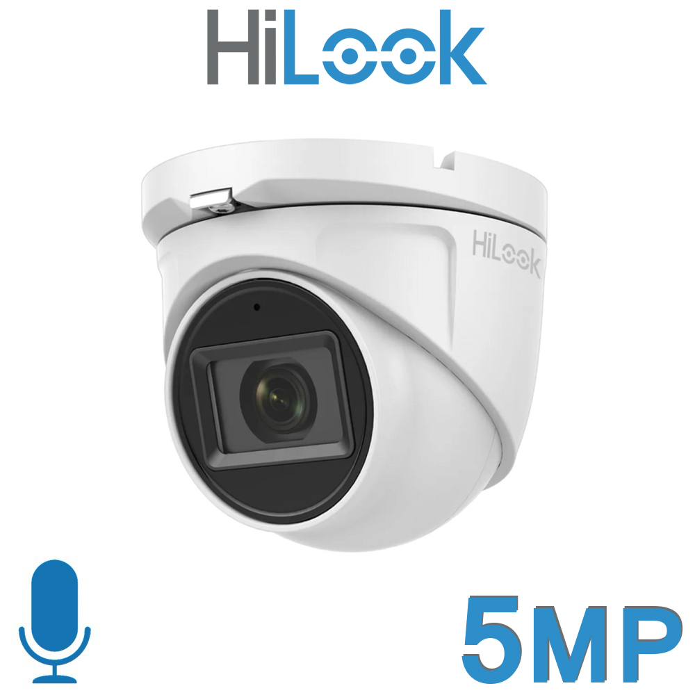 Hikvision HiLook THC-T150-MS 5MP AoC Audio Mic Built-in 20M IR TVI AHD CVI CVBS Turret Camera