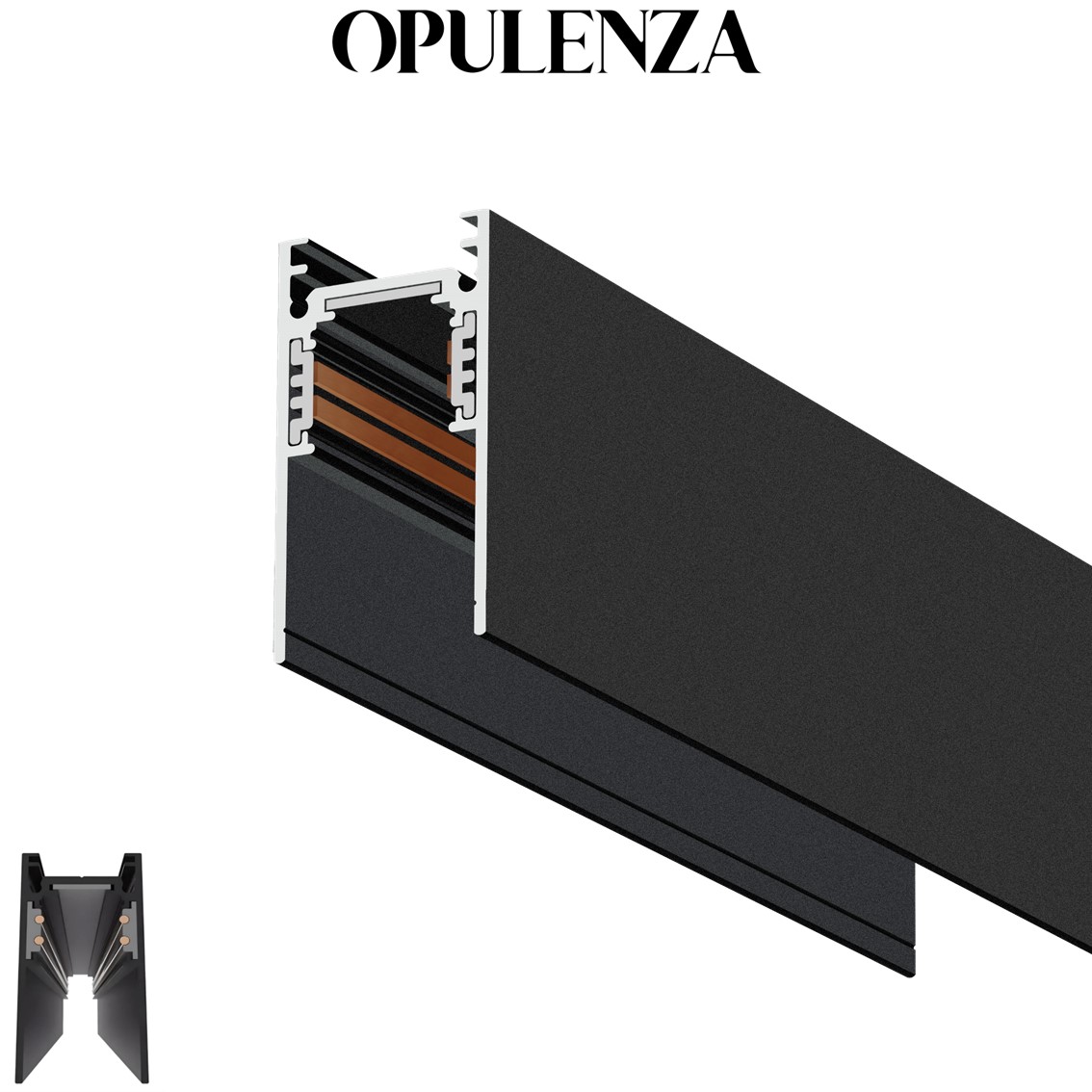 Opulenza 1M Surface Magnetic Track System for Lights S20 OP-MT-S20-1M-B