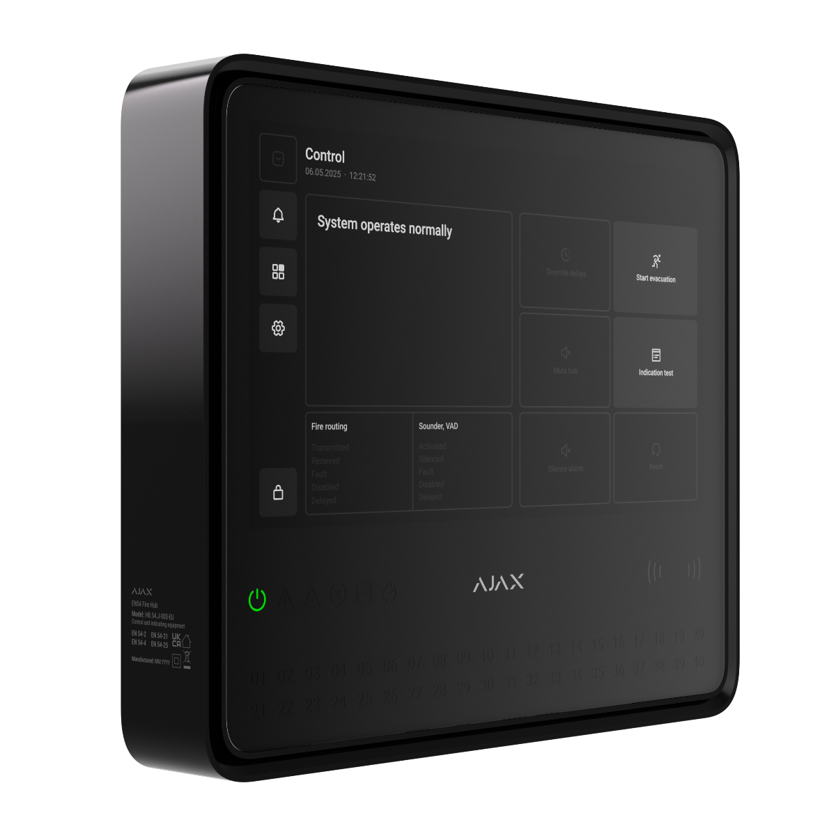 Ajax EN54 Fire Hub Jeweller 125733 - Black