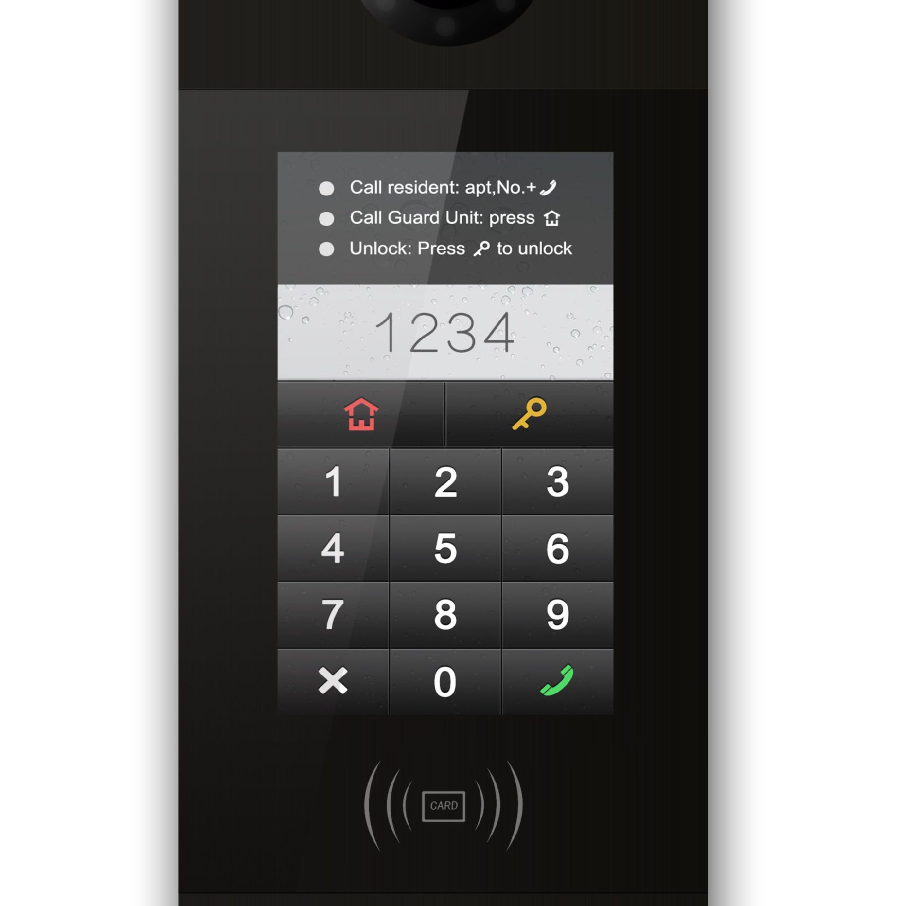 GVS H-OS06 Touch IP Multi Apartment Smart Outdoor Station Facial Unlock POE Card Reader Black